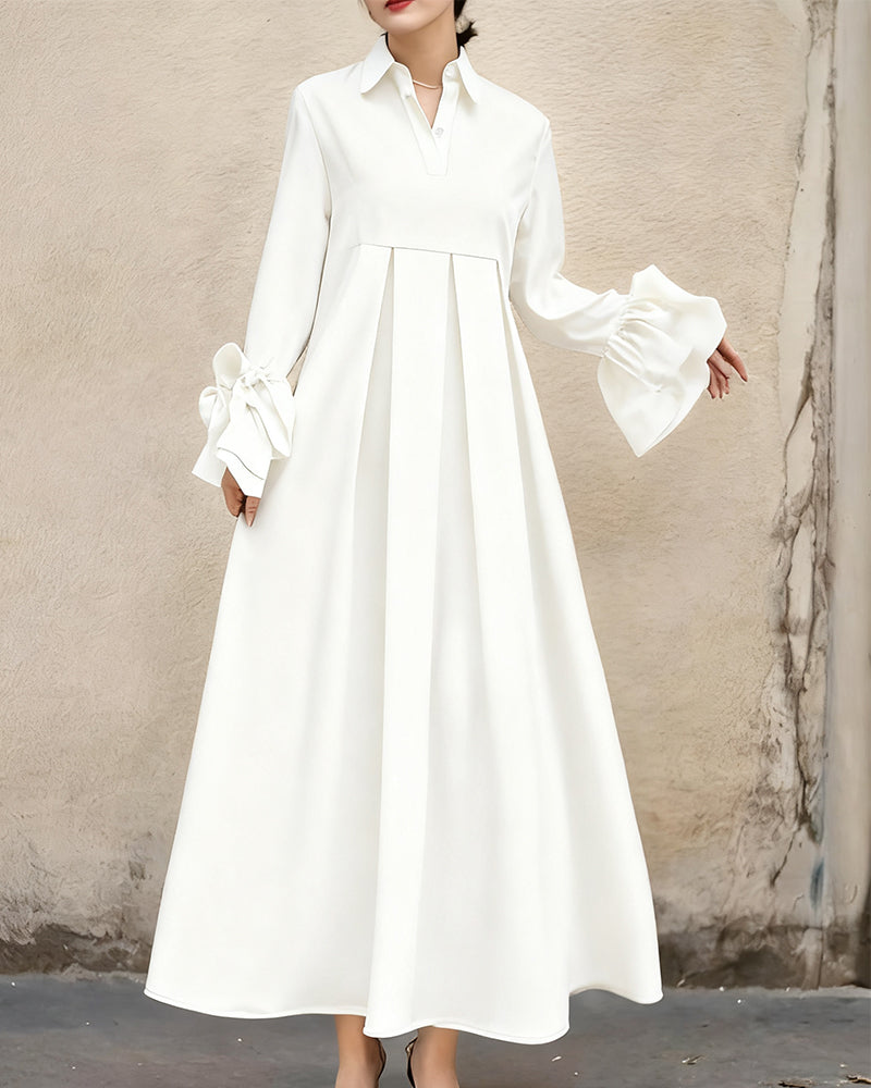Kleid Mode Hemdkragen ausgestellt