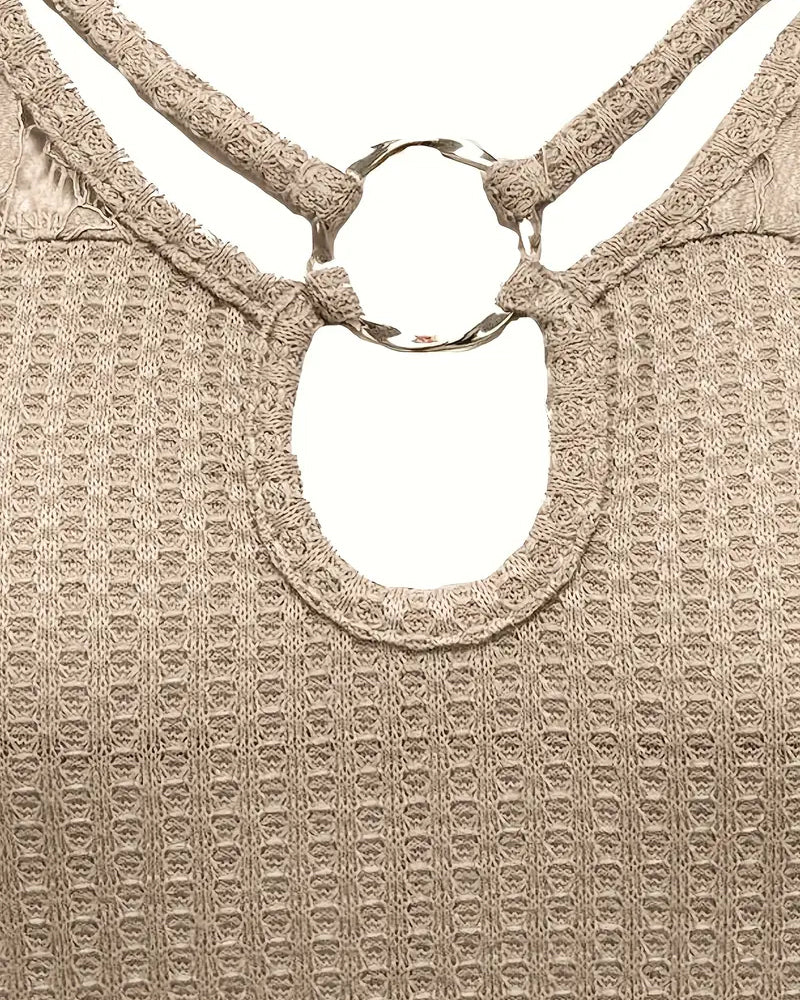 T-Shirt Spitzen Einsatz Gestrickt