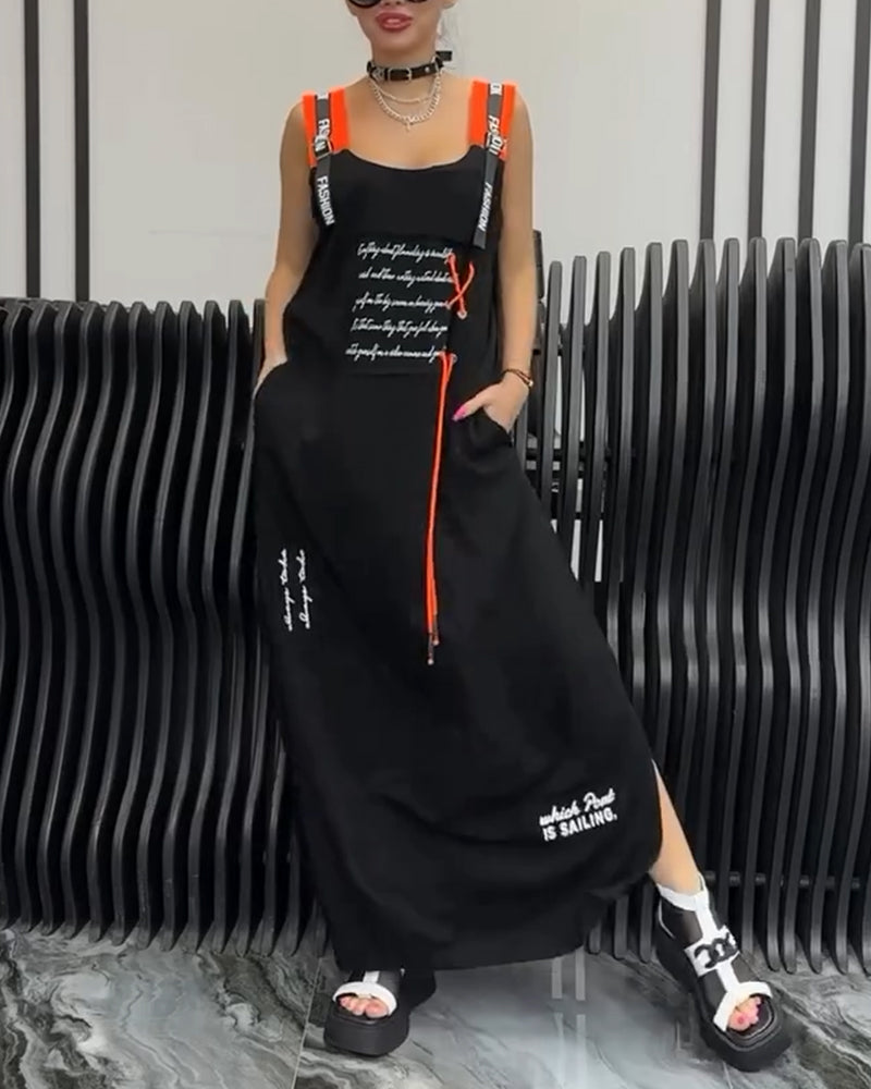 Kleid Ärmellos Personalisierter Buchstabendruck