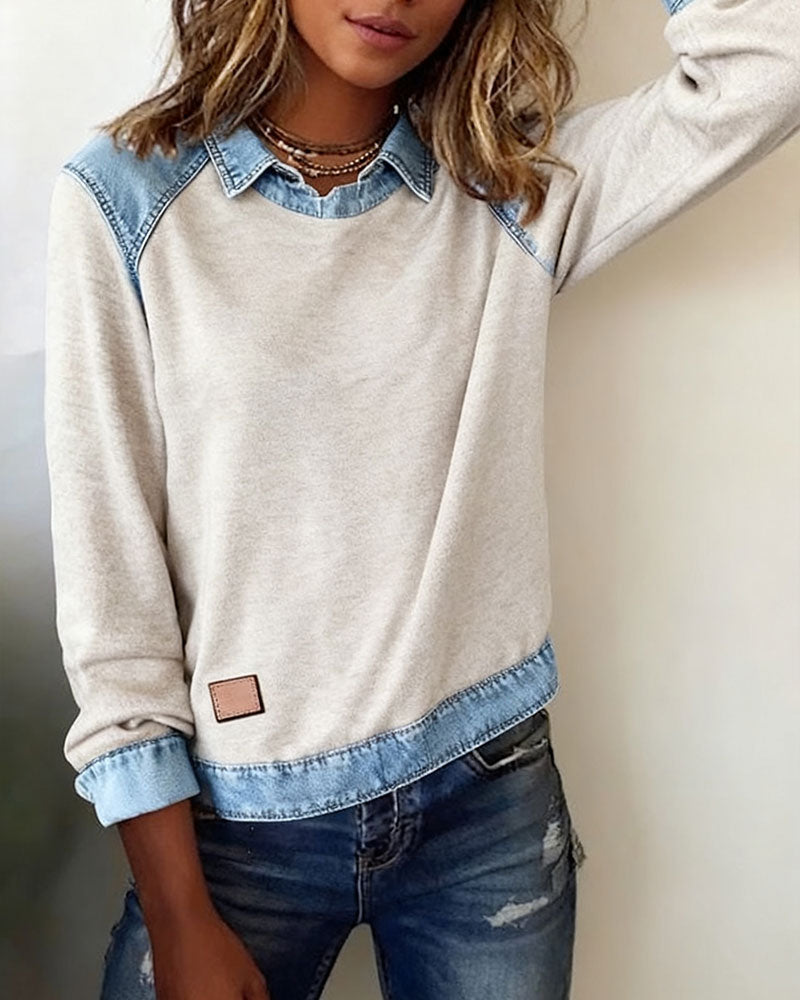 Bluse modisches Revers langarm