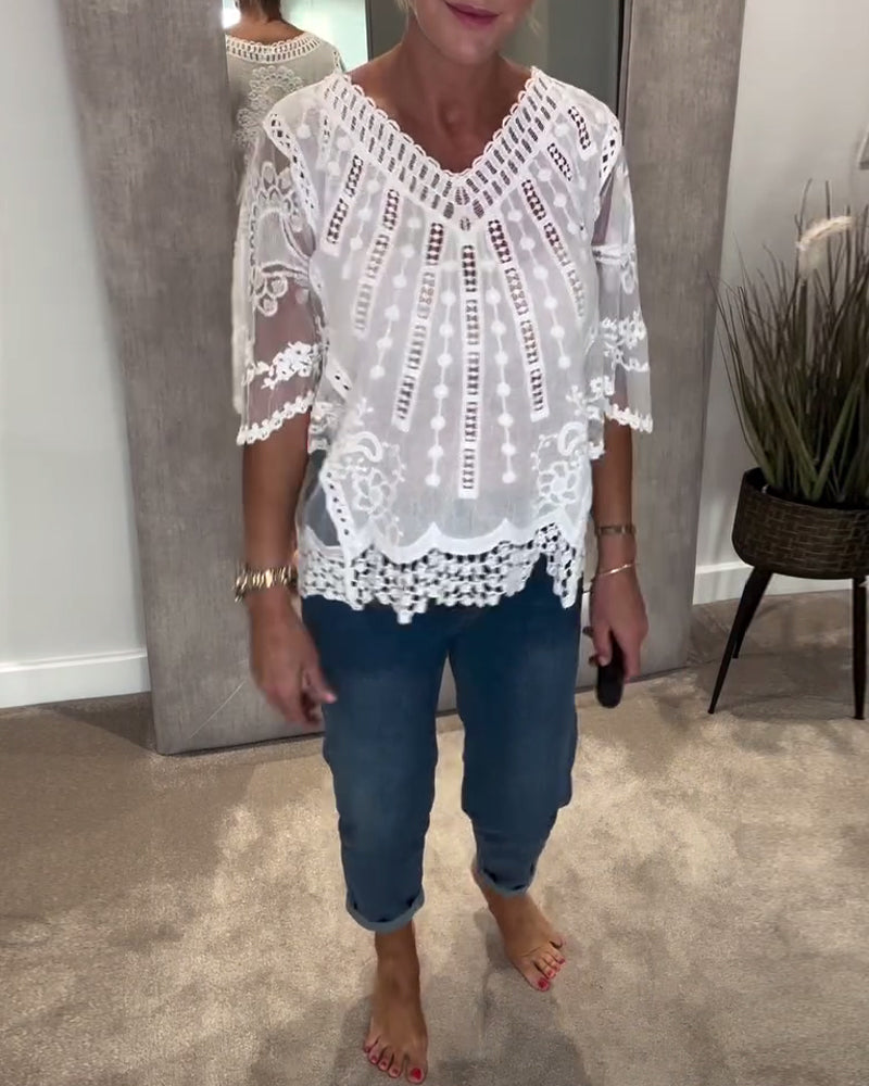 Bluse V-Ausschnitt Stilvoll