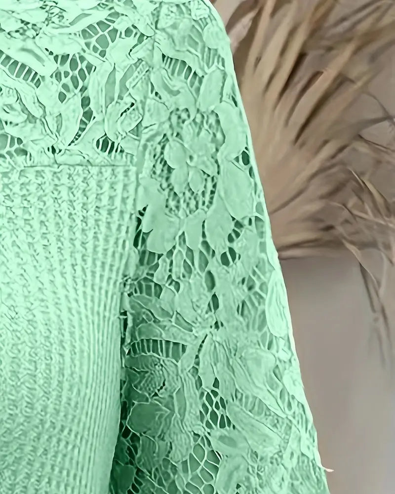 T-Shirt Spitzen Einsatz Gestrickt