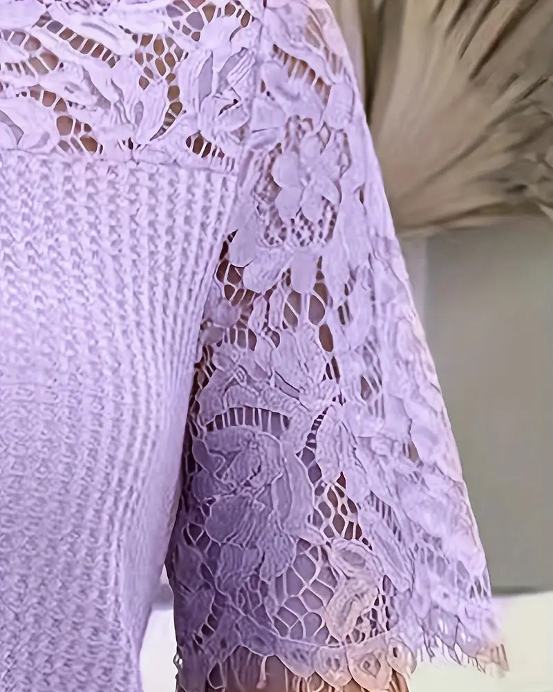 T-Shirt Spitzen Einsatz Gestrickt