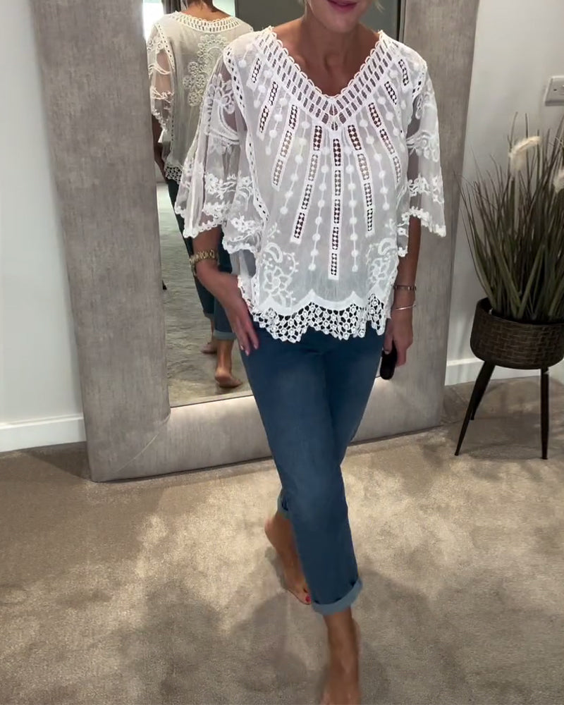 Bluse V-Ausschnitt Stilvoll