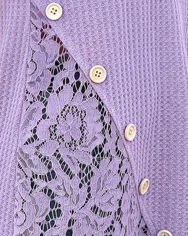 T-Shirt Spitzen Einsatz Gestrickt