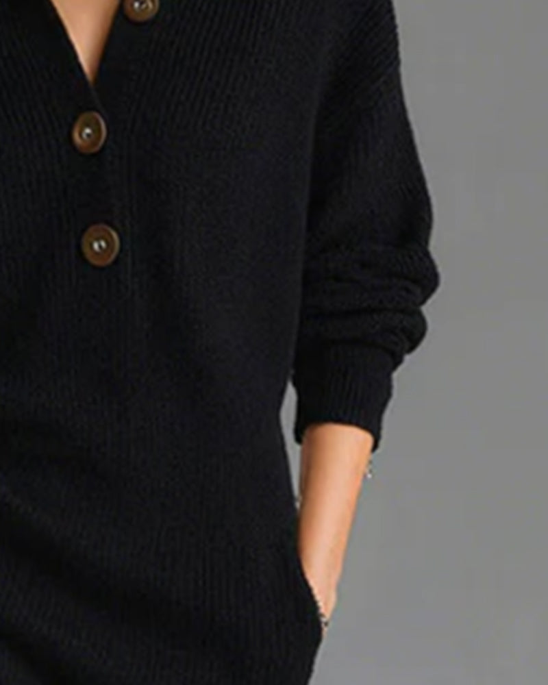 Pulloverkleid lässig einfarbig Herbst und Winter