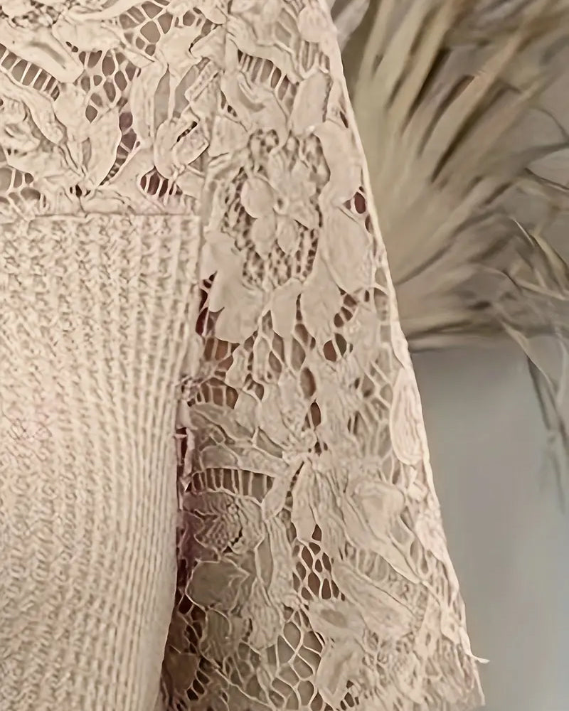 T-Shirt Spitzen Einsatz Gestrickt