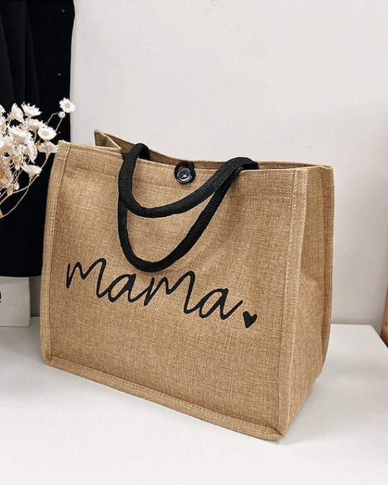 Tragbare Umhängetasche aus Leinen mit großer Kapazität