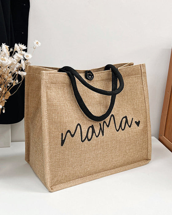 Tragbare Umhängetasche aus Leinen mit großer Kapazität