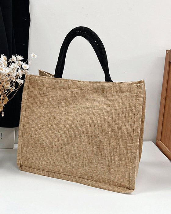 Tragbare Umhängetasche aus Leinen mit großer Kapazität
