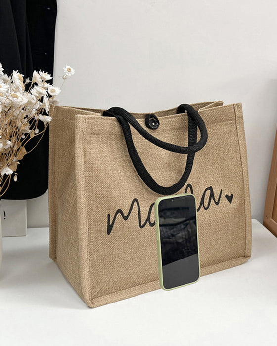 Tragbare Umhängetasche aus Leinen mit großer Kapazität