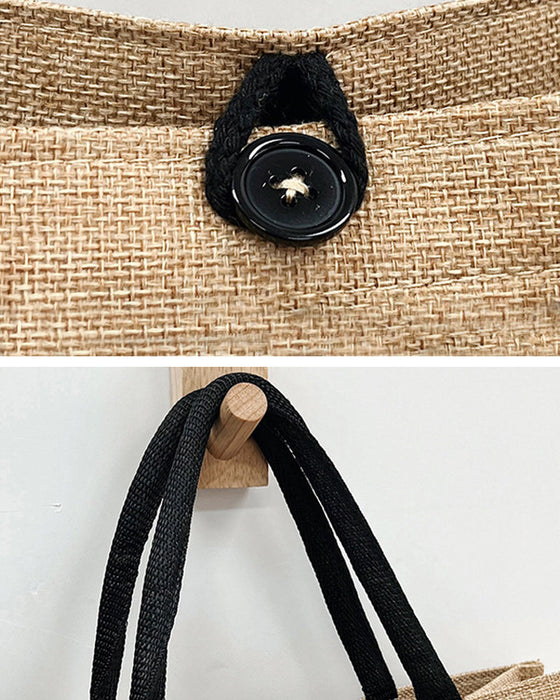 Tragbare Umhängetasche aus Leinen mit großer Kapazität