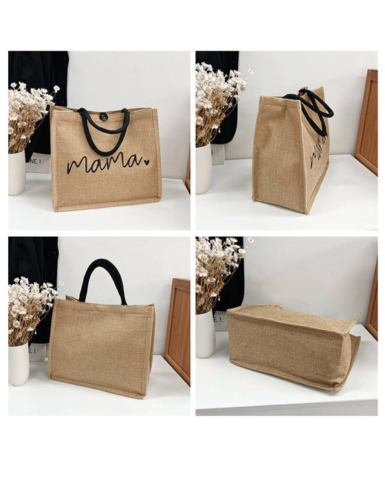 Tragbare Umhängetasche aus Leinen mit großer Kapazität