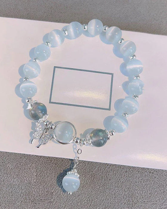 Imitation Katzenauge Kristall Schmetterling Armband