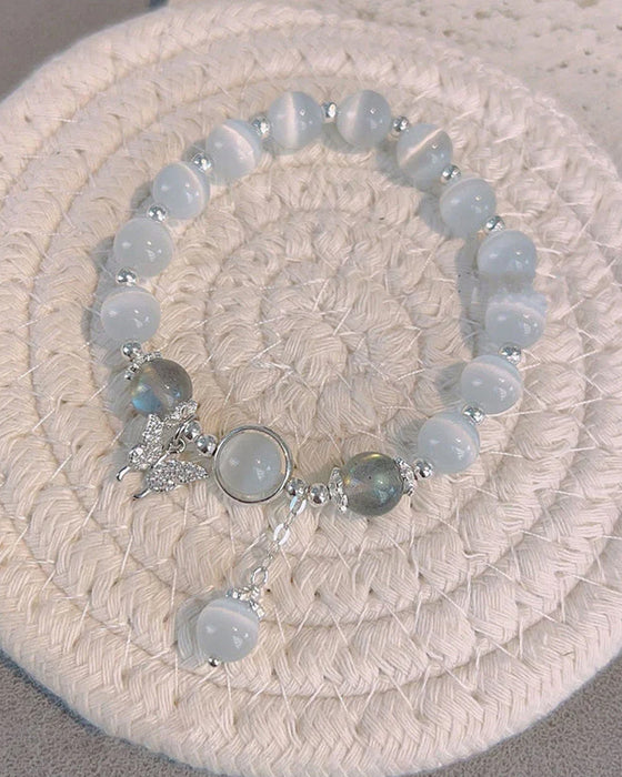 Imitation Katzenauge Kristall Schmetterling Armband