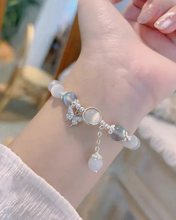 Imitation Katzenauge Kristall Schmetterling Armband