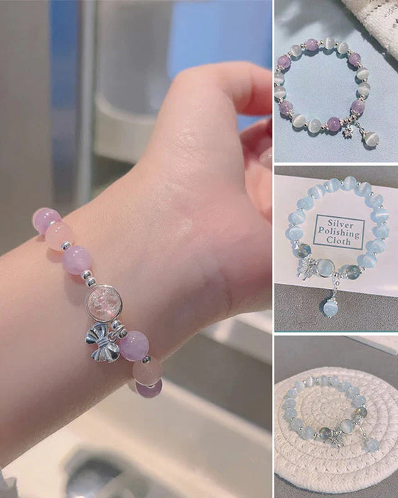 Imitation Katzenauge Kristall Schmetterling Armband