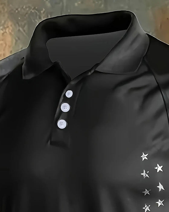 Herren-T-Shirt Mit Revers, Kurzarm