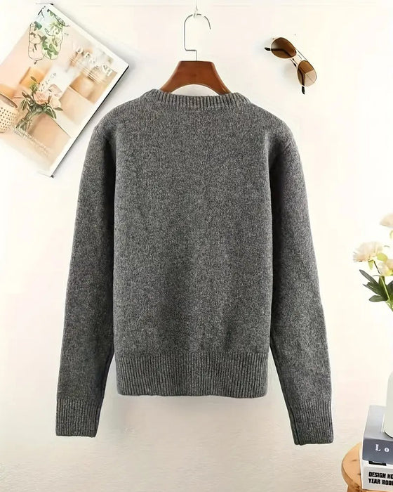 Strickjacke lässig einfarbig langarm