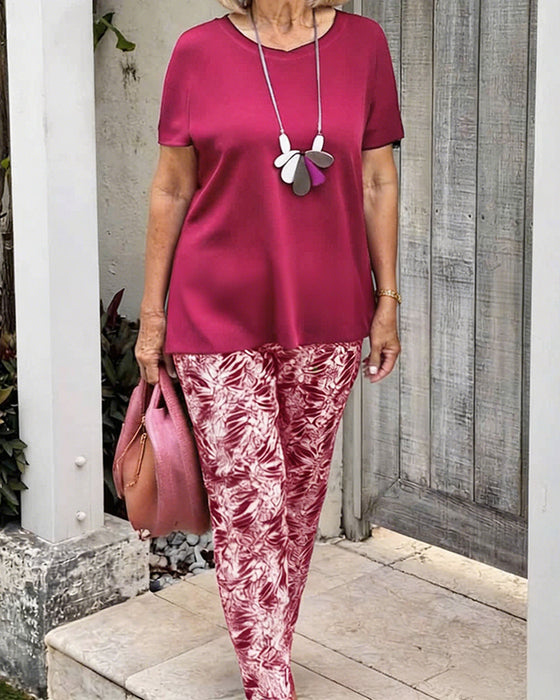 Set Unifarben Druck Casual