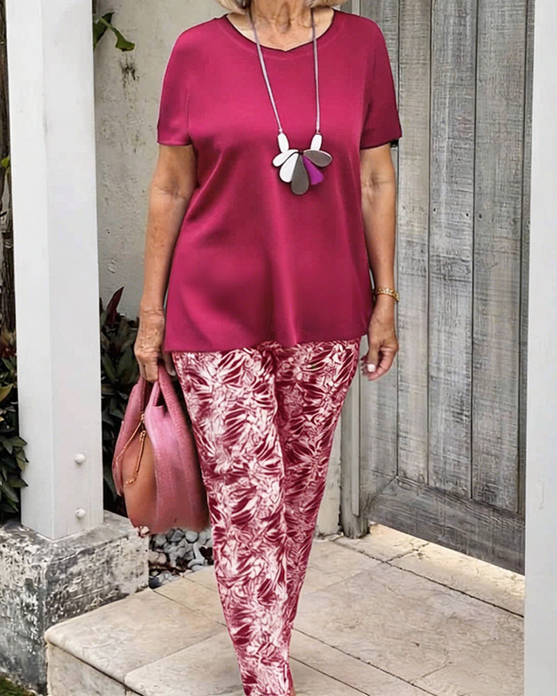 Set Unifarben Druck Casual