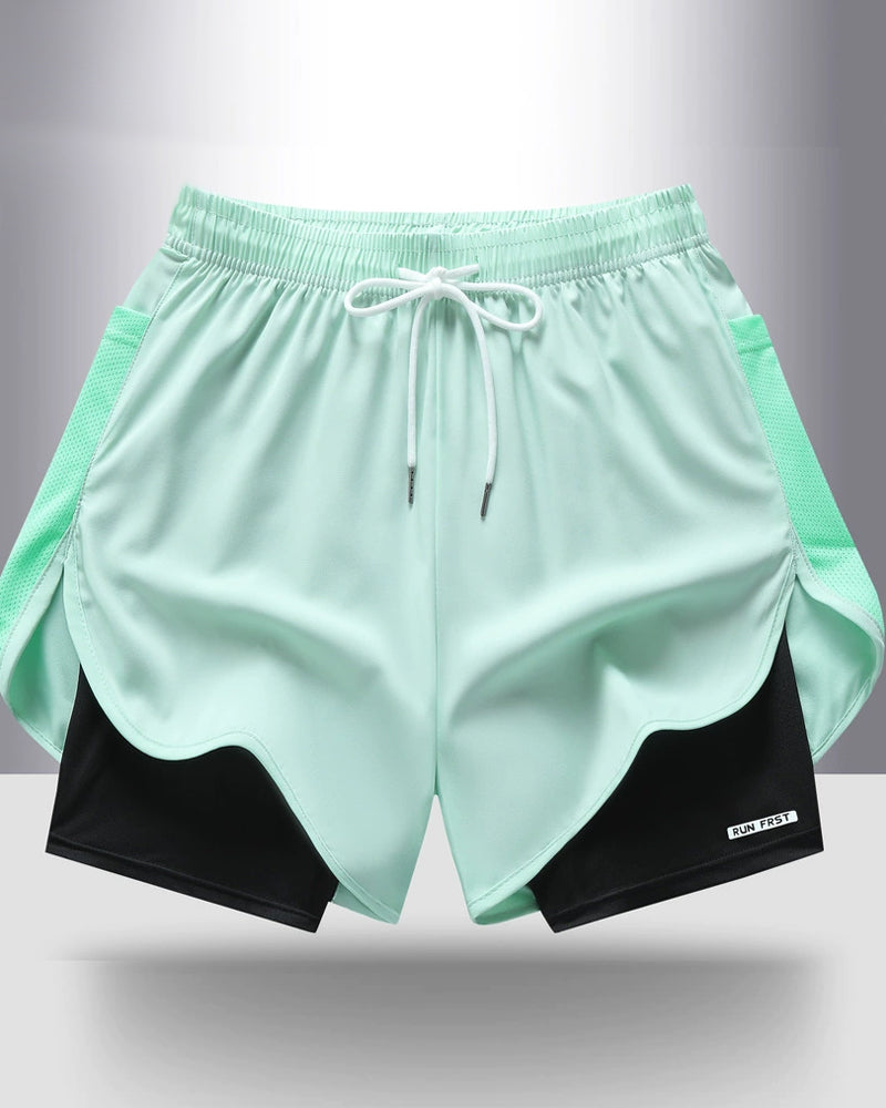 Shorts Atmungsaktiv Schnell Trocknend Doppellagig