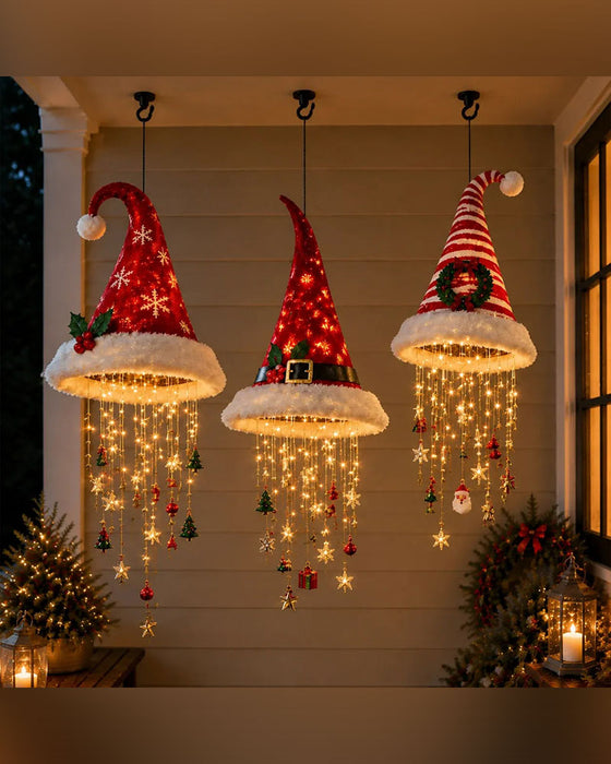 🎅 Beleuchteter Weihnachtsmannhut Hängender Kronleuchter🎄