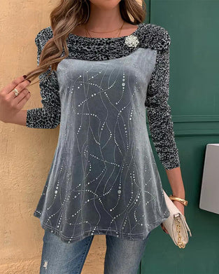 Langärmliges Oberteil Mit Leopardenmuster