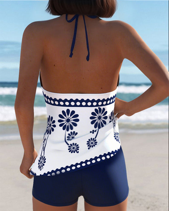 Tankini Zweiteilig Nackenhalter Bedruckt