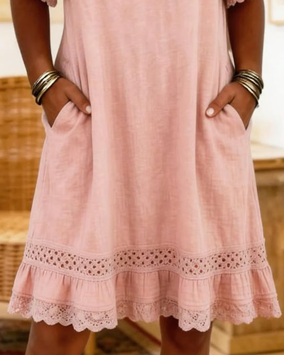 Kleid Rüschen A-Saum