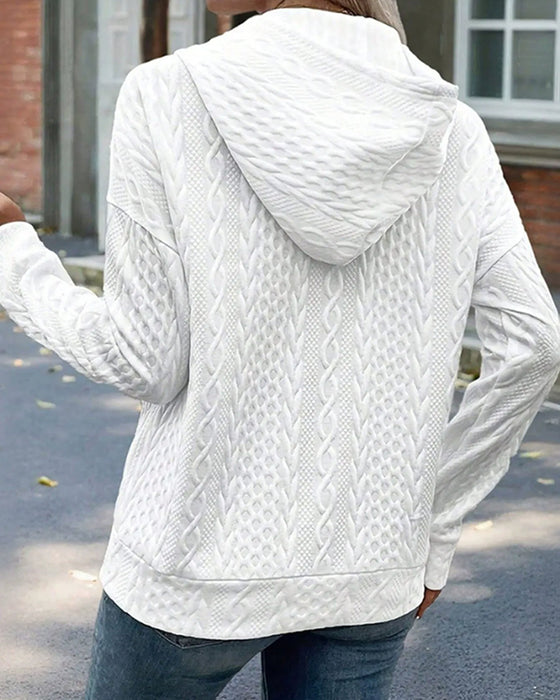 Hoodie Knopf Tasche Lässig