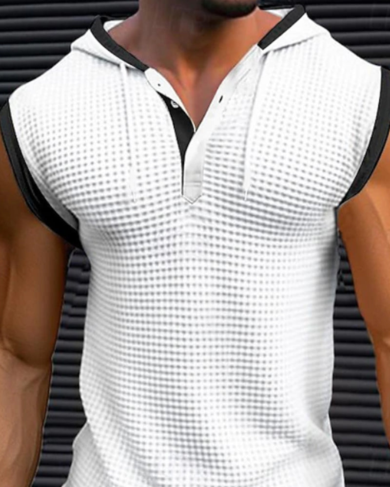Tanktop Herren mit Kapuze Waffelstrick