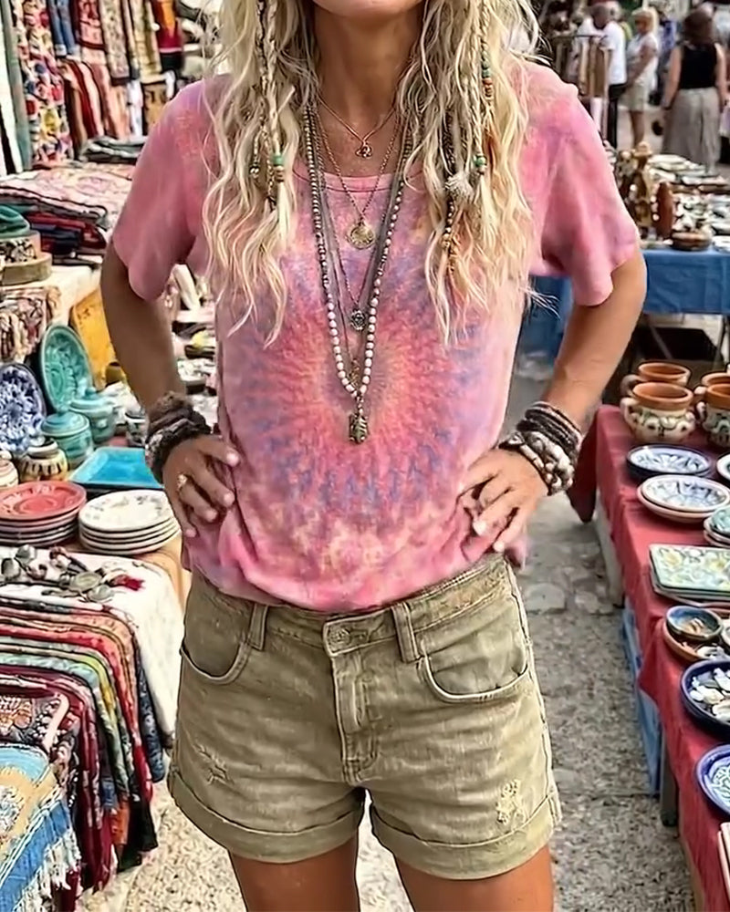 T-Shirt Verlauf Krawatte Farbe