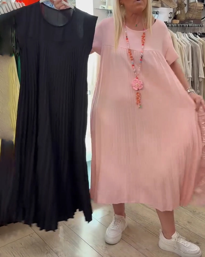 Kleid Plissiert Locker Plus Size
