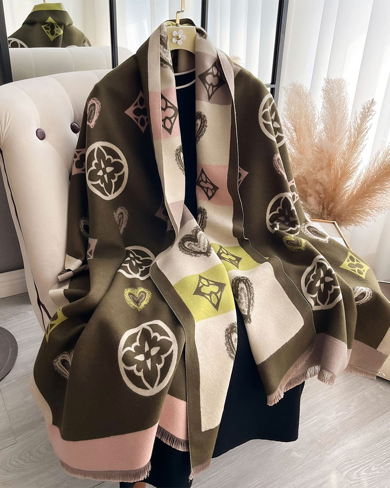 Schal Herz Geometrisch Mode Warm