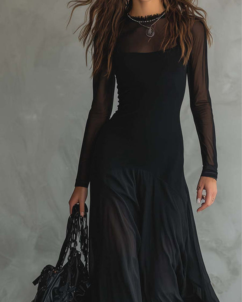 Kleid einfarbig durchsichtig Mode