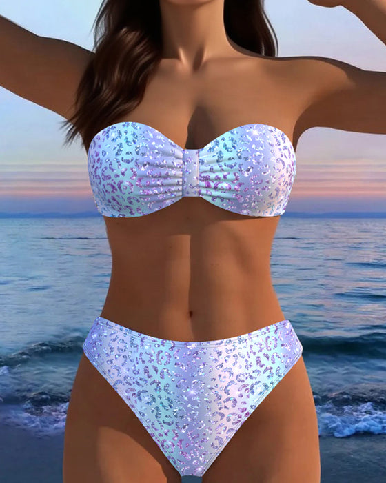 Bikini Leopardenmuster Bandeau