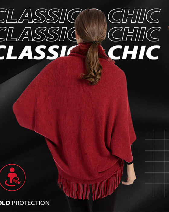 Umhang Modisch Dicker Pelzkragen Schal