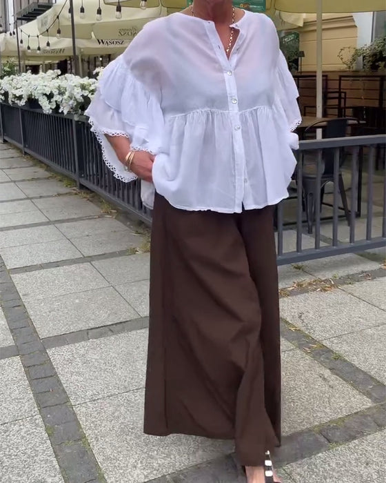 Mehrlagige Bluse mit Glockenärmeln