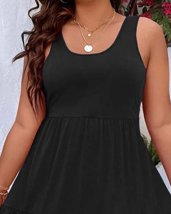 Kleid Doppellage Lagen Rüsche Tank