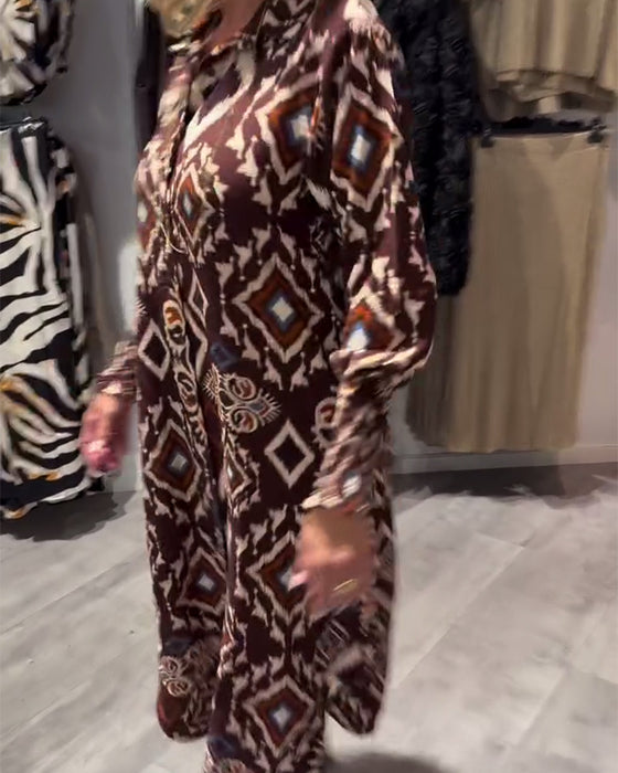 Kleid mit Hemd in Diamantmuster