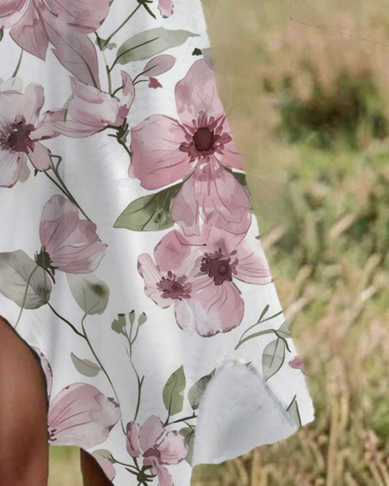 Lässiges Kleid mit Rundhalsausschnitt und Print