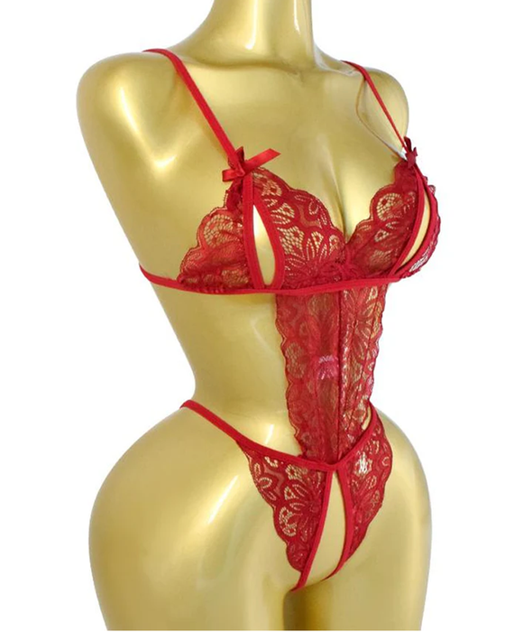 Lingerie Spitze Schleife Einteilig Sexy