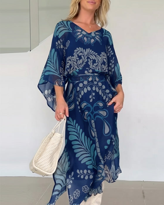 Kleid Boho V-Ausschnitt Weit