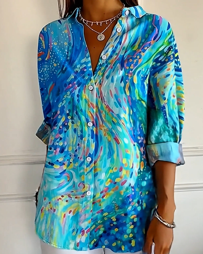 Hemd Farbverlauf Button-Down bedruckt