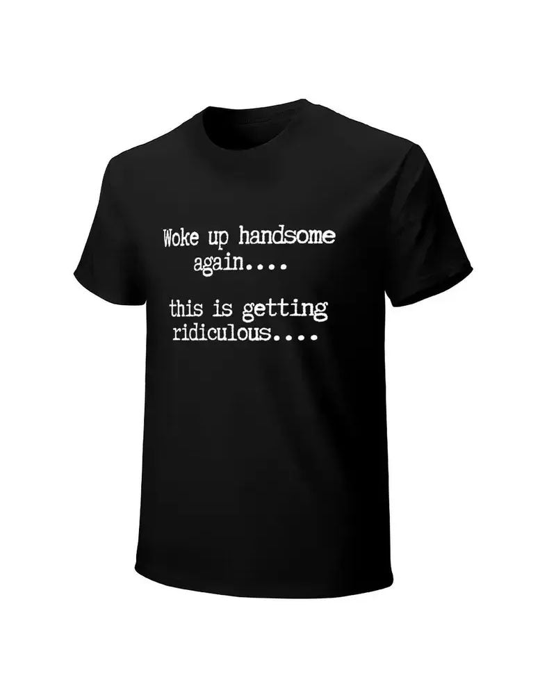 Herren T-Shirt Buchstabe Druck Rundhals