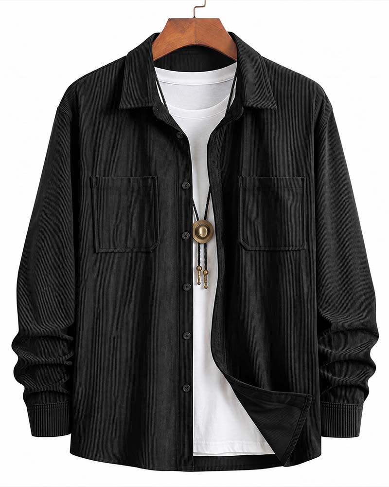 👔 Herren Lässige Cordhemdjacke – Klassische Textur Trifft Alltagskomfort