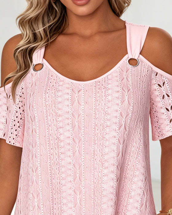 T-Shirt Ringträger Ausgeschnitten Off-Shoulder