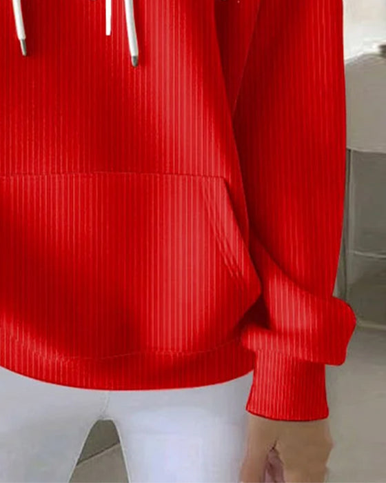Lässige langärmelige Kapuzenjacke mit Schriftzug