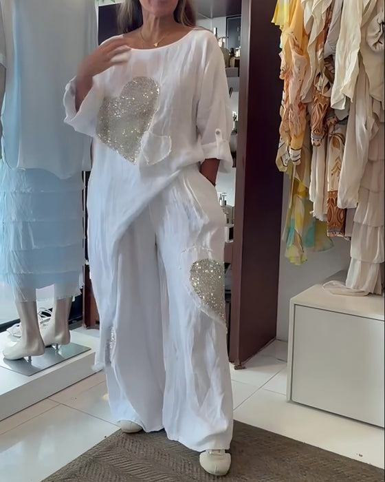 Set Einfach Paillette Herz